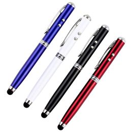 4 in 1 Laserpointer LED Taschenlampe Touchscreen Stylus Kugelschreiber für Universal Smartphone Drop Shipping Großhandel