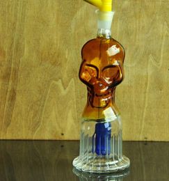 Skull Hookah, Send pot accessories, glass bongs, glass water pipe, smoking, color models shipped