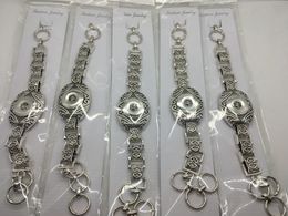 Wholesale 5piece Lot Ginger Snap Antique Silver Bracelet Diy Snap Jewelry Fit 18mm Snaps Chram For Man Women Gift