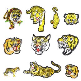 10 PCSset Tiger Embroidered Patches for Clothing Iron on Transfer Applique Insect Patch for Jacket Jeans DIY Sew on Embroidery St4718331