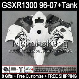 gloss white 8gift For SUZUKI Hayabusa GSXR1300 96 97 98 99 00 01 13MY33 GSXR 1300 GSX-R1300 GSX R1300 02 03 04 05 06 07 white black Fairing