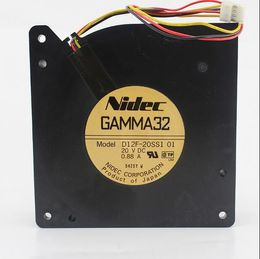 Nidec 12032 12cm D12F-20SS1 01 0.88A 20V 120*120*32mm 3 wire turbine blower fan