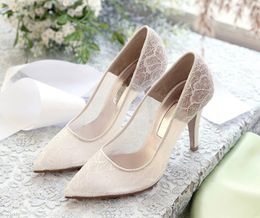 Vintage White Lace and Sheepskin Wedding Shoes T-Straps Buckle Closure Leather Party Dance High Heels Women Sandals Short Wedding Boots K015