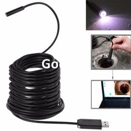 Freeshipping Neue 25M Wasserdichte 7mm 6LED USB Endoskop Rohr Inspektion Kamera