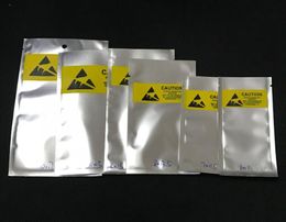 Open Top ESD 10*15cm Plastic Packing Bag Antistatic Anti-Static for phone flex cable battery Plastic Package Pouch Yellow label