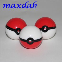 Lovely Design Pokeball Food Grade Silicone Ball Container Jar 6ml silicone storage jars for Dab Oil Dry herb Wax Box