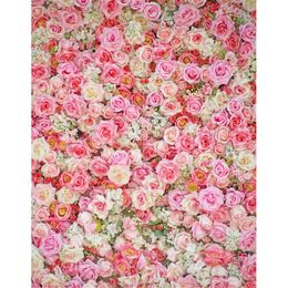 5x7ft Vinyl Photography Backdrops 3 D Pink White Flowers Romantic Wedding Valentine's Day Backdrop Child Studio Backgrounds