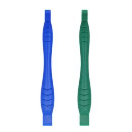 118mm Blue Green Carbon Fiber Hardened Plastic Double-ended Pry Repair Tool Opening Tools Crowbar Spudger for Cell Phone Tablet PC 2400pcs