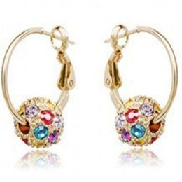 Rhinestone Hoop Earrings for Women DHL Cherry Bblossom Crystal Ball Earrings for Lady Xmas Gift Fashion Jewellery