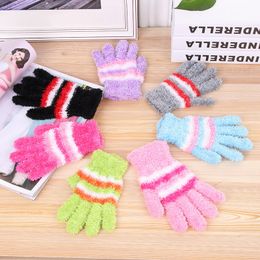 Womens Super Soft Feather Winter Plush Magic Gloves Knitted Candy Colored Mittens For Lady 24pairs/lot Free shipping