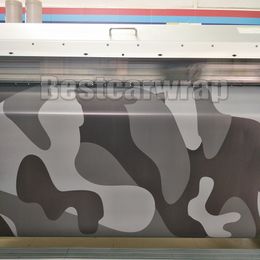 Matte Black Gray Camo VINYL Full Car Wrapping Camouflage Foil Stickers with Camo truck covering foil with air size 1 52 x 30m278g