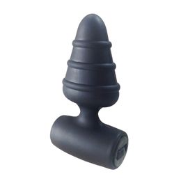 Anal Vibrators Smart Layer Black Silicone Butt Plug , Anal Plug Vibrating Sex Products Anal Sex Toys 17417