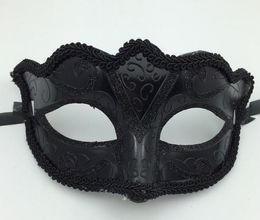 Black Venice Masks Masquerade Party Mask Christmas Gift Mardi Gras Man Costume Sexy lace Fringed Gilter Woman Dance Mask G563