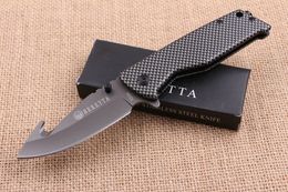 Top Quality RETTA B Titanium Tactical Folding Knife 3Cr13Mov 56HRC Hook Camping Hunting Survival Pocket Knife Military Utility EDC Gift Tool