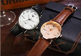 Men's Roman Numerals Faux Leather Band Quartz Analogue Business Wrist Watch 2MPW 2WAK