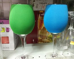 Wholesale summer Assorted Colors Wine Glass Insulator Drink Holder Neoprene Sleeve wine glass anti-frozen cover custom logo