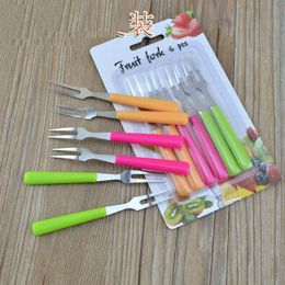 Stainless Steel Fruit Forks Set Mini Cake Dessert Fork Kitchen Snacks Salad Tools Restaurant Cafeteria Home Flatware