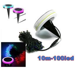 solar lawn lamp with 10M 100leds RGB festive string lights Outdoor led Christmas light decorative lantern waterproof