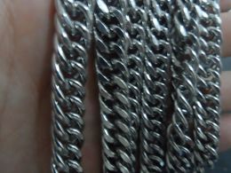 wholesale in bulk 5meter Lot Silver TOne Stainless steel Heavy Jewelry Finding Charming 9mm double link chain smooth MEN DIY Jewelry