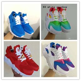 2017 New Air Huarache Sky Blue Rainbow Red White Inkjet Running Shoes For Men & Women, Lightweight Huaraches Athletic Sport Trainers 36-45