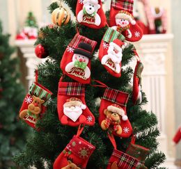 Christmas Reindeer Socks Santa Snowman Elk Christmas Stockings Cute Ornaments Festival Party Xmas Tree Hanging Decor