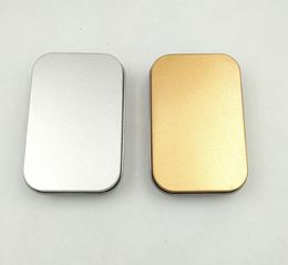 DHL 100pcs Plain silver tin box 9.4cm x 6.1cm x 2cm, rectangle tea candy business card usb storage box case, 100pcs/lot