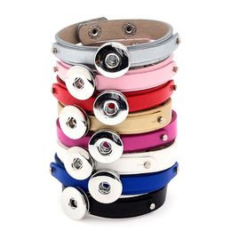 Snap Button Bracelets Fashion NOOSA chunks Leather Bracelets Ginger Snap Jewelry Charms Fit 18mm Noosa Chunk Snaps Jewelry