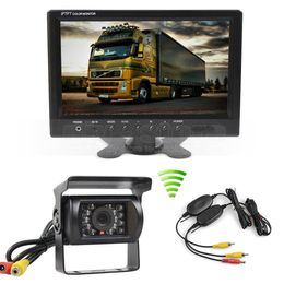 Wireless 12V DC 9inch LCD Display Rear View Car Monitor Waterproof CCD Reverse Backup Car Truck Camera IR Night Vision