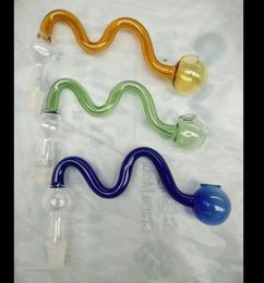 Colour M-shaped pot bongs accessories Oil Burner Glass Pipes Water Pipes Glass Pipe Oil Rigs Smoking with Dropper Glass Bongs A