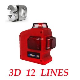 Freeshipping Professional 12 Line 3D laser level 360 Vertical And Horizontal Laser Level Self-leveling Cross Line 3D Laser Level