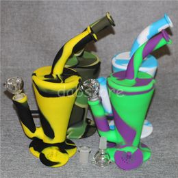 DHL silicone water pipes 9colors for choice silicone water pipe glass bongs pipes hookahs and beaker