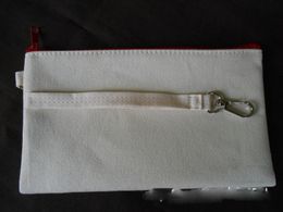 100Pcs12*20cm white cotton canvas cosmetic bags with key chain DIY women blank plain zipper makeup bag phone clutch bag Gift Organiser cases