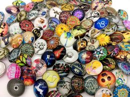 Wholesale 50pcs/lot Fahion Mixed styles 18mm Copper Glass Snap Button Charm Fit 18mm Snaps Chunk Diy Ginger Snaps Jewellery
