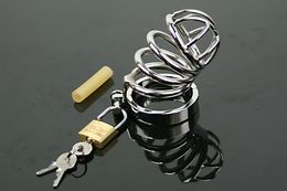 Stainless Steel Small Male Chastity device belt Adult Cock Cage With Curve Cocks Ring Bondage Sex Toys
