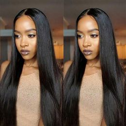 Hot Selling Long Silky Straight Wig Simulation Brazilian Human Hair Wigs Silky Straight Wigs Natural Colour For Black Women