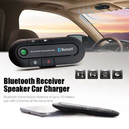 -Sun viseira bluetooth speakerphone mp3 player de música sem fio bluetooth transmissor handsfree car kit receptor bluetooth speaker carregador de carro