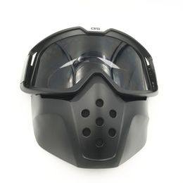 Motorcycle Helmet Mask Detachable Goggles And Mouth Philtre for Modular Open Face Moto Vintage Helmet Mask MZ-003252u