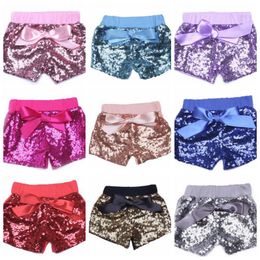 Baby Sequins Shorts Infant Glitter Bling Pants Fashion Bow Shorts Princess Dance Boutique Shorts Cotton Casual Pants Kids Baby Clothes I1