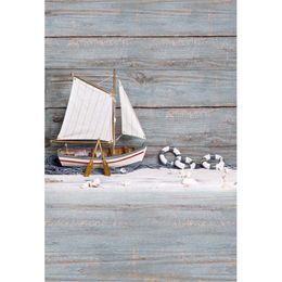 Wooden Wall Photography Background Children Sailing Boat Shells Baby Newborn Photo Shoot Props Kids Portrait Studio Backdrop Wood Floor