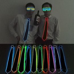 LED Neck tie 10 Colors LED Flash Men Necktie For Club Cosplay Evening Party Decoration Hallowmas Christmas neck tie gift