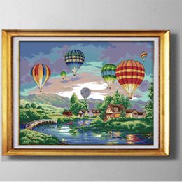 Colourful balloons , DIY handmade Cross Stitch Needlework Sets Embroidery kits paintings counted printed on canvas DMC 14CT /11CT
