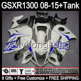gloss white 8gifts For SUZUKI Hayabusa GSXR1300 2008 2009 2010 2011 14MY107 GSXR-1300 GSX R1300 GSXR 1300 2012 2013 2014 2015 black Fairing