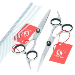 6.0Inch Meisha 2017 Cutting & Thinning & Curved Dog Shears Professional Pet Grooming Scissors Set JP440C Pet Scissors Dog Shears, HB0022