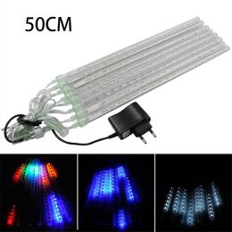 Multi-color 50CM Led Meteor Shower Rain Tubes AC100V 220V LED Christmas Lights Wedding Garden Xmas String Light Outdoor