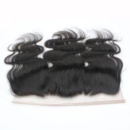 5pcs/lot Brazilian Virgin Human Hair Lace Frontal Closures 1B Nautral Black 130% Body Wavy Swiss Lace Frontals Free Tangle Remy Hair Closure