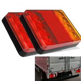 DHL 8 LEDS Car Truck Rear Tail Light Warning Lights Rear Lamps Waterproof Tailights Rear Parts for Trailer Truck Boat DC 12V