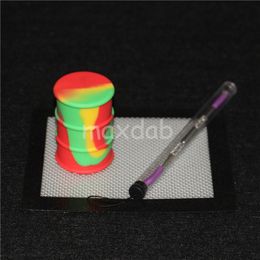 Nonstick wax jars containers silicone box 5ml silicon container food grade dab tool storage jar oil holder with dabber