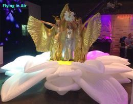 5m Dia Dancers Flower Parade Bride Inside Inflatable Flower for Stage/Performance/Wedding