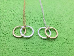 10PCS Hollow Outline Open Two Circles Necklace Simple Double Circle Necklace Geometric Circle Round Necklaces for Women