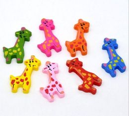 200PCs mixed Wooden Beads Deer Shape Wood Beads Candy Spacer Beads For Jewellery Making DIY Crafts 18x36mm